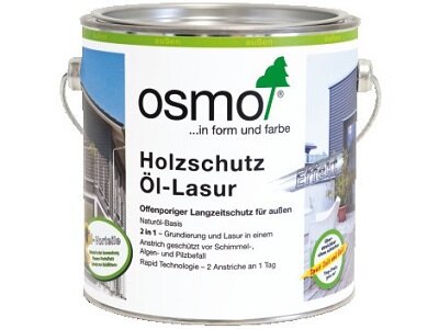 OSMO Масло-лазурь Осмо защитное для фасада Osmo Holzschutz-ol-lasur (Цвет-907 Серый Кварц Объём-2,5 л.)