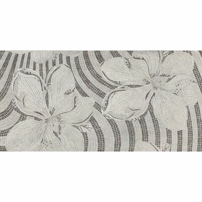 Керамогранит Ceramiche Brennero Gems Decor Flower Silver Lapp Rett 60х120