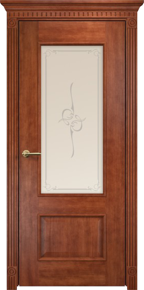 Межкомнатная дверь Оникс Марсель (Анегри темный) штапик полукруглый, сатинат бронза, пескоструй Узор Эллипс