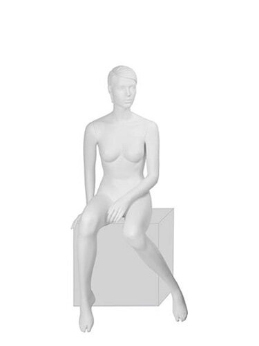 Манекен женский сидячий скульптурный белый IN-11Sheila-01M