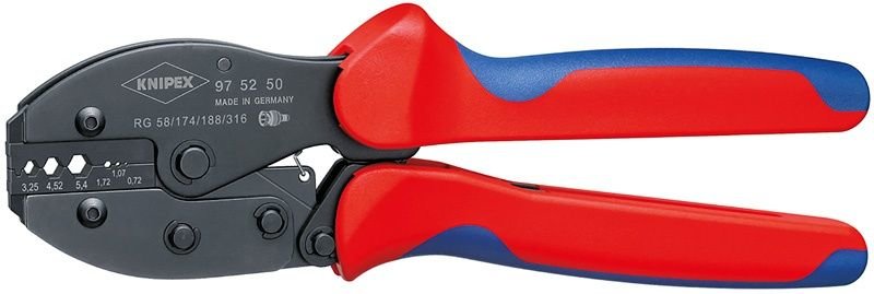 Клещи для опрессовки контактов KNIPEX PreciForce® вороненые 220 mm, KN-975250