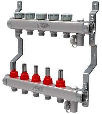 Royal Thermo Коллектор нерж. в сборе с расходомерами 1quot; ВР-3/4quot; НР 8 выходов