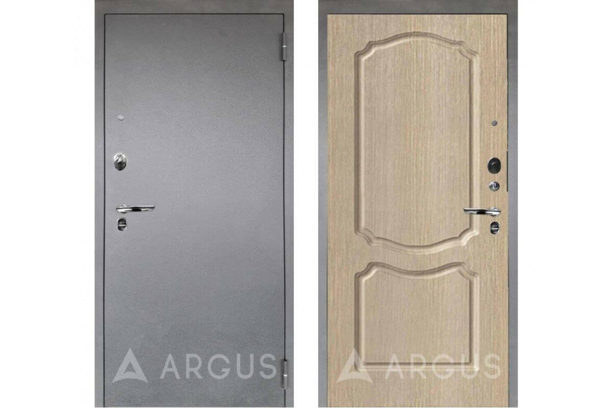 Дверь входная металлическая модель: Аргус Люкс Про Серебро Сонет Капучино