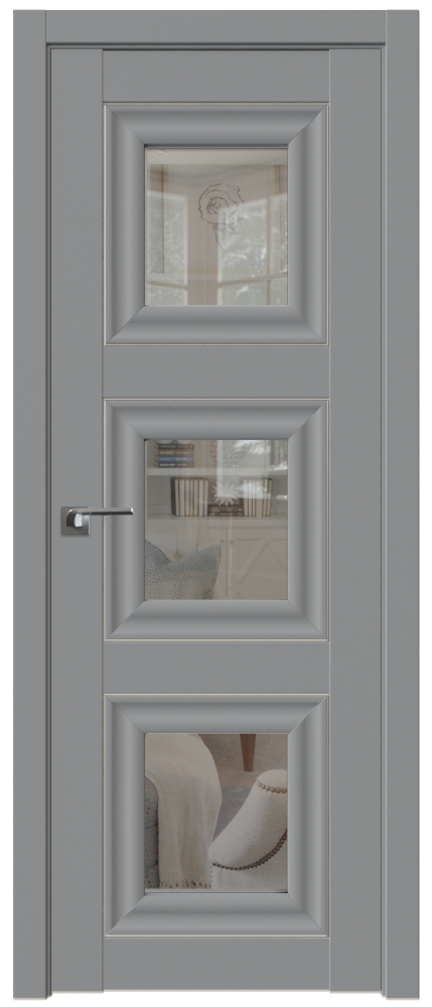 Дверь ProfilDoors Серия U модель 97U Цвет:манхэттен Остекление:Прозрачное