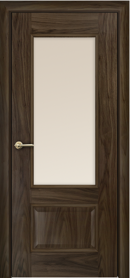 Дверь Оникс модель Марсель Цвет:Американский орех Остекление:Сатинат бронза