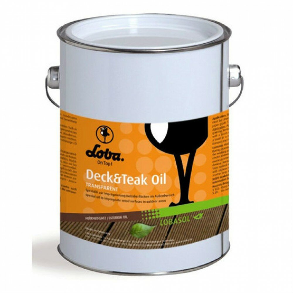 Loba Цветное масло для наружных работ Lobasol Deck  Teak Oil Color банкирай темный, 12 л