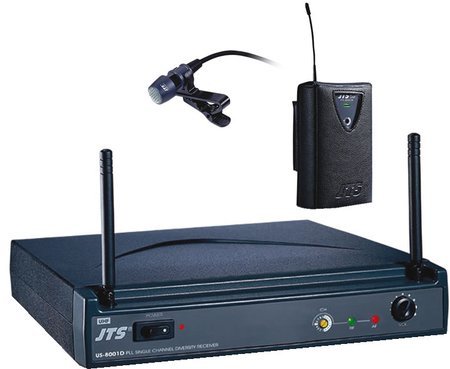 JTS US-8001D/PT-850B+CM-501 Радиосистема одноканальная UHF-передатчик поясной, 10 мВт, 40-18000Гц, петличный микрофон CM-501