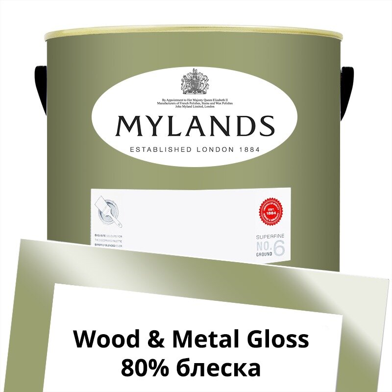 Английские Краски Mylands артикул WoodMetal Paint Gloss 5 л. №203 Stockwell Green