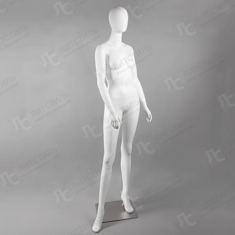 Манекен женский ростовой без лица, белый матовый 4A-65-1(бел мат)