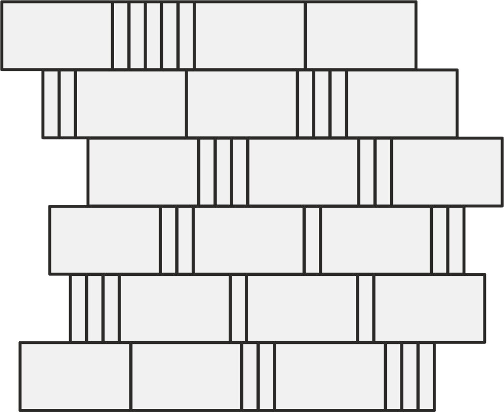 Мозаика облицовочная керамогранит Cerdisa Landstone 53117_Mos.Pavewhite ( м2)