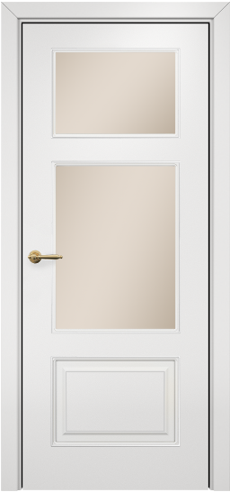 Дверь Оникс Прованс фрезерованный Цвет:эмаль белая по ясеню Остекление:Сатинат бронза