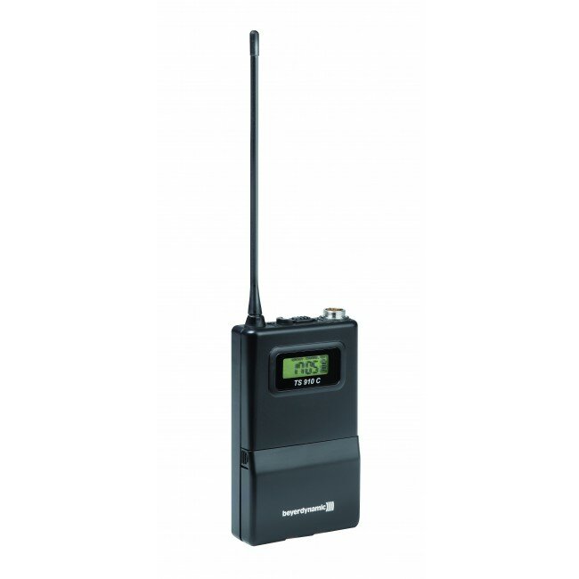 BEYERDYNAMIC TS 910 C (574-610 МГц) #706532 Карманный передатчик радиосистемы, LCD дисплей, вход на 4-пиновом разъеме Mini-XLR, в пластиковом корпусе.