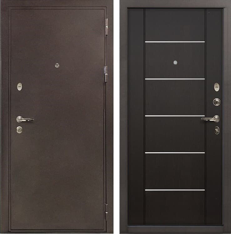 Входная металлическая дверь Лекс 5А Цезарь Молдинг Венге (панель №24)