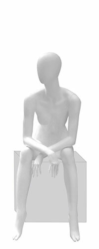Манекен женский сидячий белый матовый Glance Matte 09