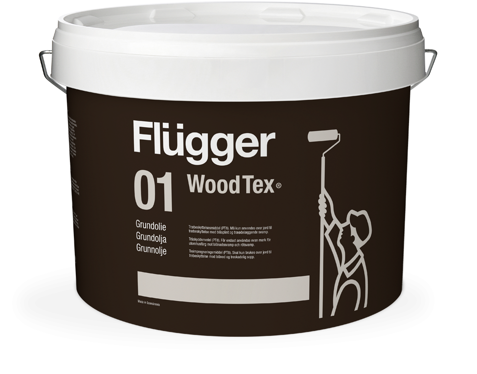 Масла для террас FLUGGER 01 Wood Tex Oil Primer масло по дереву грунтовочное, бесцветное (10л)
