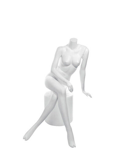 Манекен женский без головы сидячий белый Smart Pose 33-01M