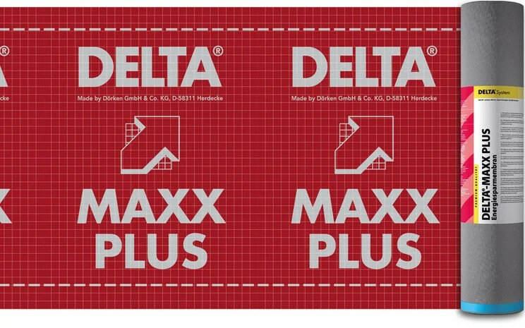 Мембрана диффузионная энергосберегающая DELTA-MAXX PLUS с самоклеющейся лентой, Sd=0,15 м, рулон 75 кв.м.