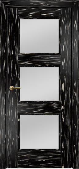 Дверь Оникс модель Милан Цвет:Черный эбен Остекление:Сатинат белый