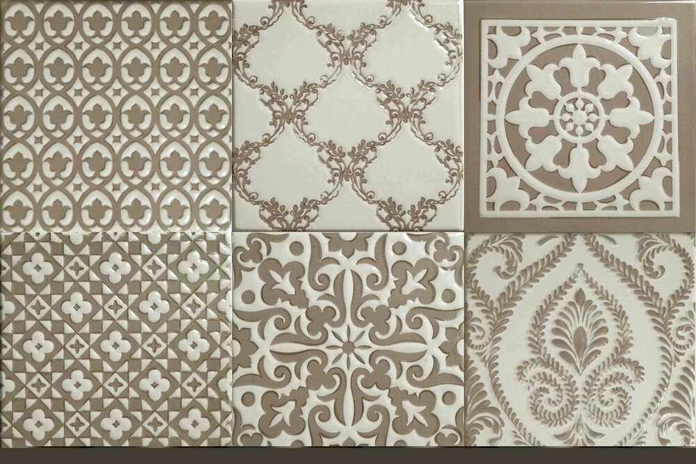 Керамическая плитка Decoratori Bassanesi Atelier ATMIXDI_MIX PATCHWORK DARK IVORY ( м2)