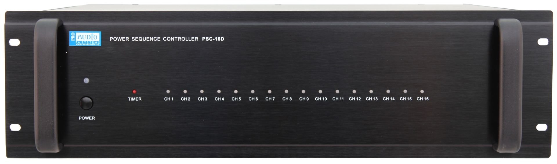 PROAUDIO PSC-16D Автоматический распределитель питания, 16 каналов, общая нагрузка 2 кВ, включение по коротко-замкнутому сигналу, последовательное включение розеток