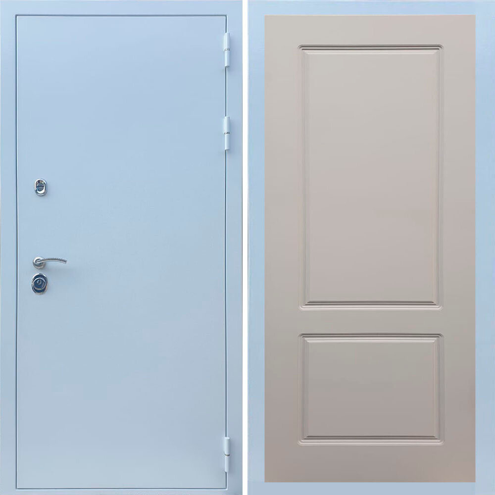 Входные двери Рекс (Rex). Металлическая дверь REX 5 антик белый серебро ФЛ-117 софт грей