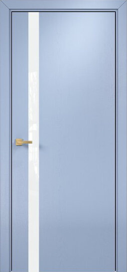 Межкомнатная дверь Оникс Верона (Эмаль голубая по ясеню) триплекс белый