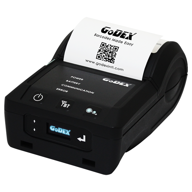 GODEX MX30i, мобильный принтер этикеток, 203 Dpi, ширина печати 3quot;, ЖК дисплей, интерфейс Bluetooth, RS232, USB (011-MX3i02-000)