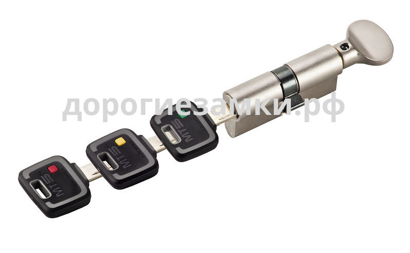 Цилиндр Mul-T-Lock MT5+ Светофор ключ-вертушка (размер 60x35 мм) - Никель, Флажок