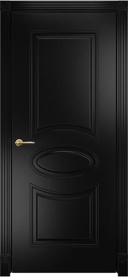 Дверь Оникс Эллипс фрезерованное Цвет:Эмаль черная МДФ Остекление:Без стекла