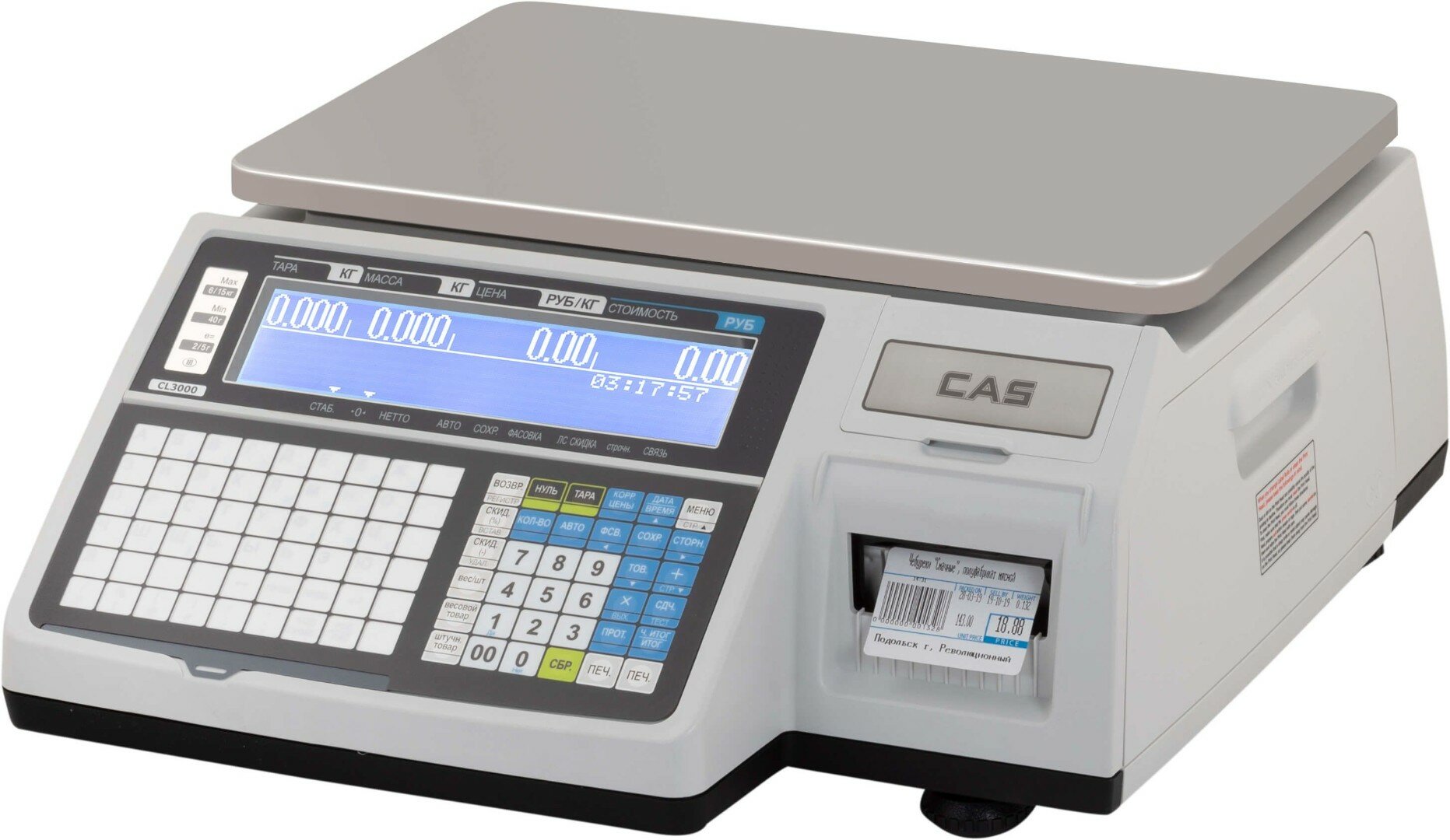 Весы торговые CAS CL3000-6B (TCP/IP) с печатью этикеток