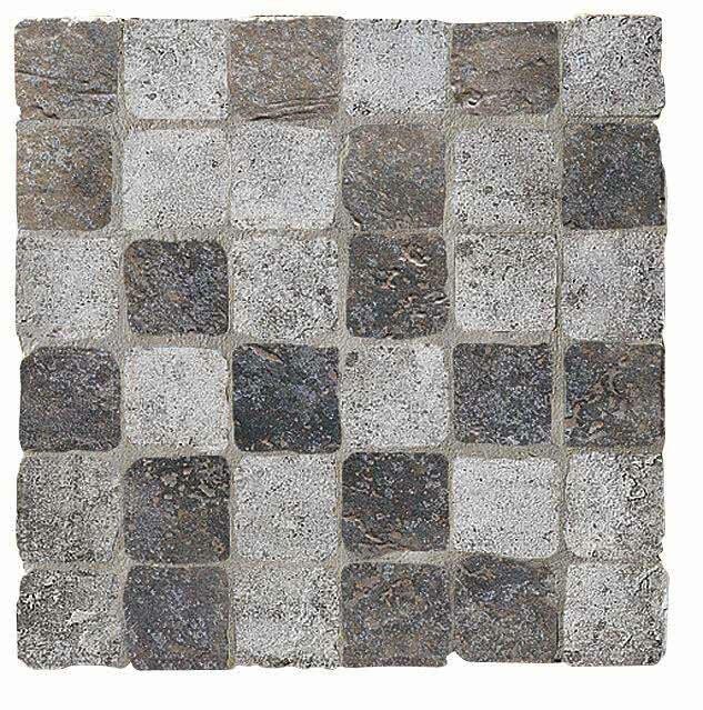 Мозаика облицовочная керамогранит Settecento Azteca-Maya B6549-_Mosaico5x5imixgrigio/Blu ( м2)