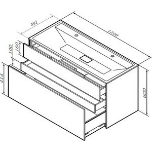 Мебель для ванной Am.Pm Inspire 2.0 120 подвесная, графит