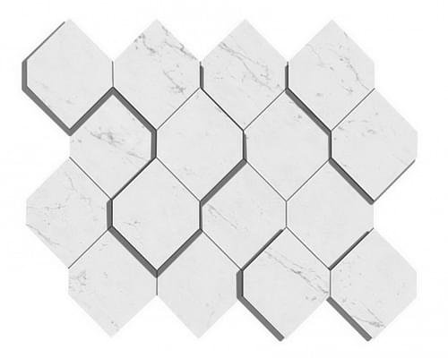 Мозаика Atlas Concorde Marvel Stone Carrara Pure Mosaico Esagono 3D 28.2x35.3