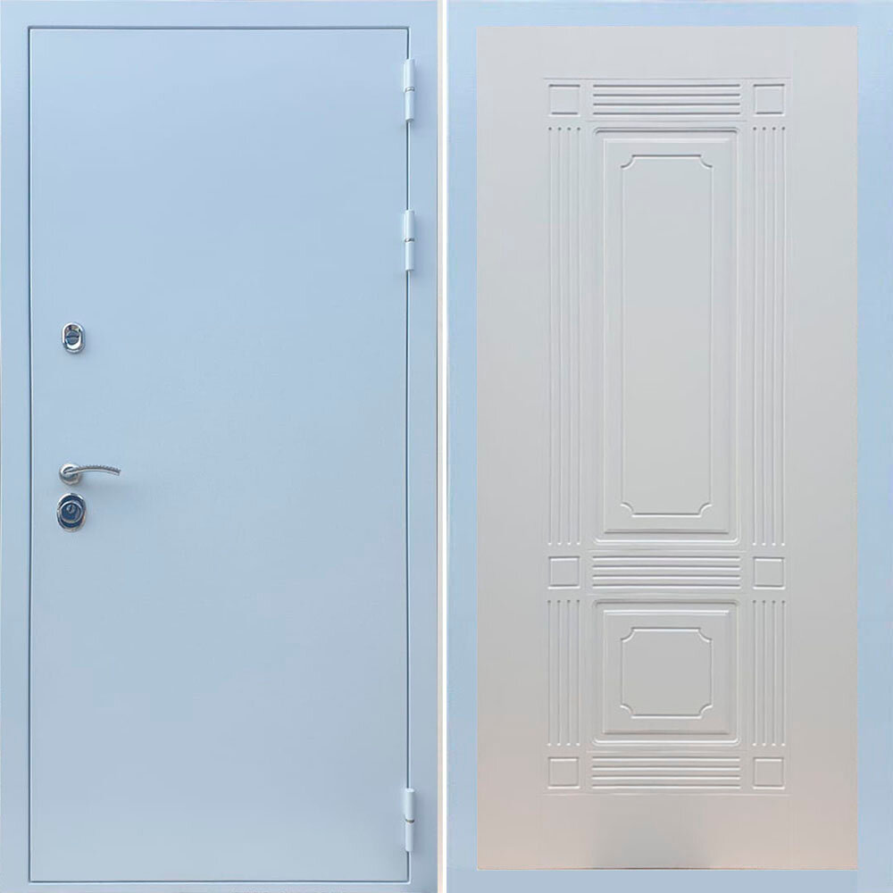 Входные двери Рекс (Rex). Металлическая дверь REX 5 антик белый серебро ФЛ-2 ясень белый 6 мм