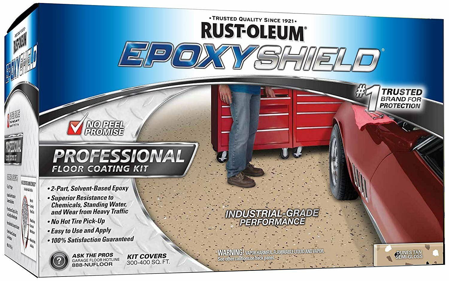 Краски по бетону Rust-Oleum EPOXY SHIELD Покрытие для полов эпоксидное профессиональное, серебристо-серый (7,57л)