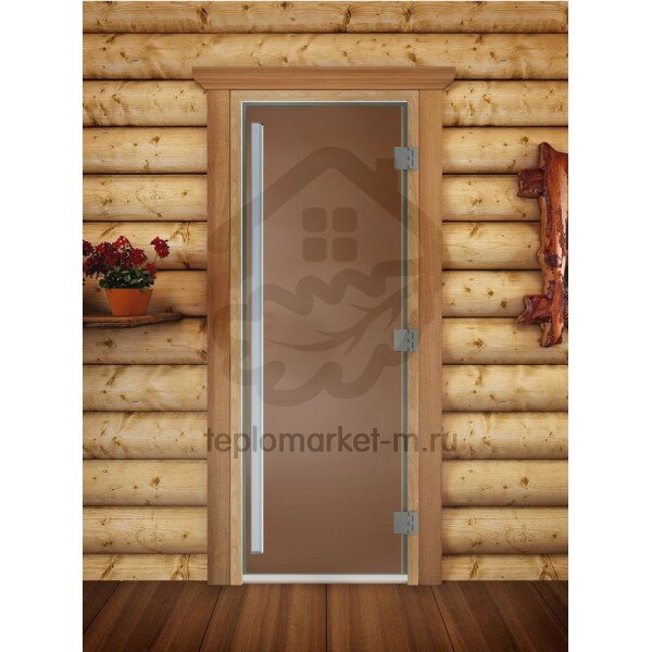 Дверь для бани DoorWood Престиж quot;Теплая ночьquot; Бронза матовая, 1900х700 мм