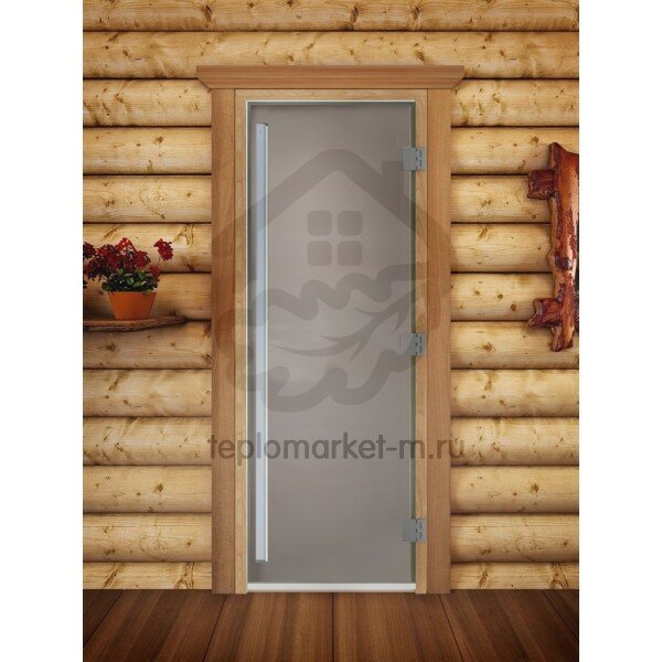 Дверь для бани DoorWood Престиж quot;Теплое утроquot; Сатин матовый, 2000x700 мм