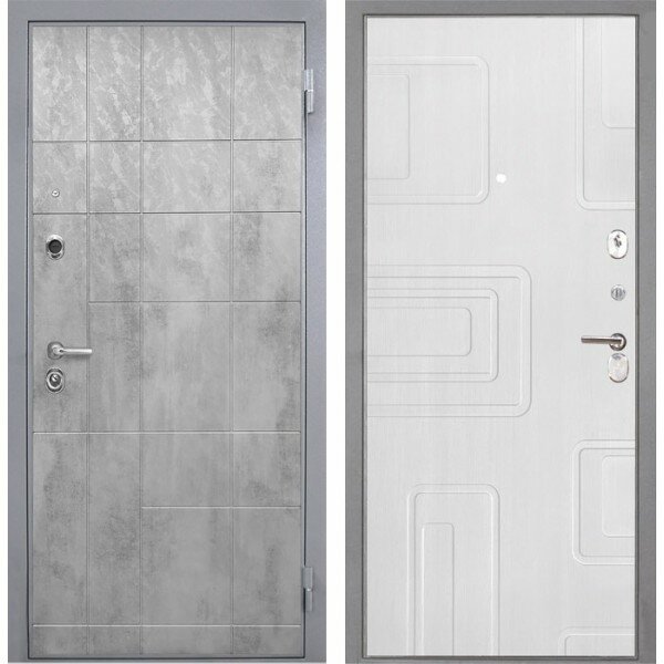 Двери Интекрон производства г. Йошкар-Ола Входная металлическая дверь Интекрон Спарта Грей Элит Роял Вуд белый