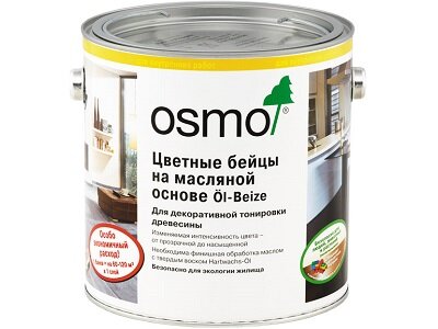 OSMO Цветные бейцы Осмо на масляной основе Osmo Öl-Beize (Цвет-3564 Табак Прозрачный-Интенсивный Объём-2,5 л.)