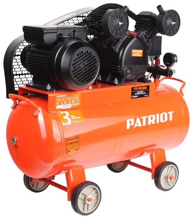 Компрессор масляный PATRIOT PTR 50-260A, 50 л, 2 кВт