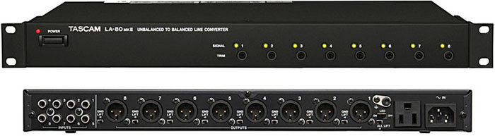 Tascam LA-80MK2 Di-Box 8 каналов линейных сигналов вход RCA / выход XLR