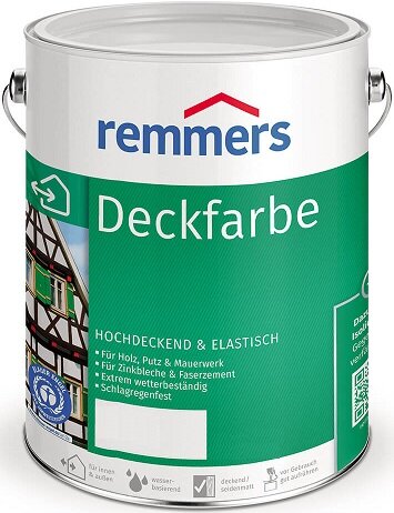 Краска Акриловая Remmers Deckfarbe 10л Универсальная, Белая, Шелковисто-Матовая