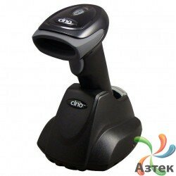 Сканер штрих-кода Cino F680BT 1D Image, темный беспроводной, Bluetooth, RS-232 кабель, блок питания, базовая станция