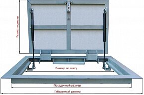 Напольный люк АМО с амортизаторами 600х700