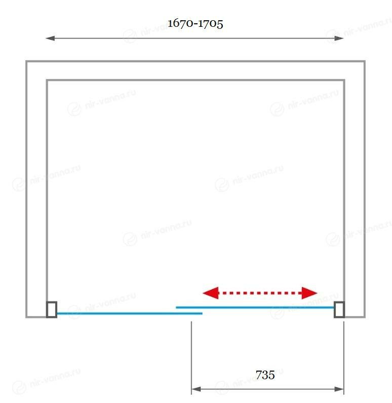 Душевая дверь Roth Lega Line LLD2 170*190 стекло intimglass