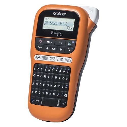 Принтер Brother P-touch PTE-110VP переносной оранжевый/черный