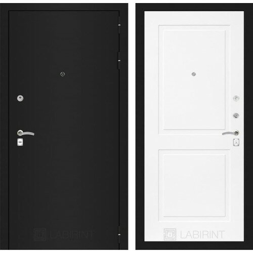 Входные двери лабиринт (labirint) Входная металлическая дверь Лабиринт Классик 11 (Шагрень черная / Белый софт) двери Лабиринт (Labiint)