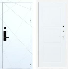 Дверь входная (стальная, металлическая) Баяр 1 ФЛ-291 Белый ФЛ-3 quot;Силк сноуquot; с биометрическим замком (электронный, отпирание по отпечатку пальца)