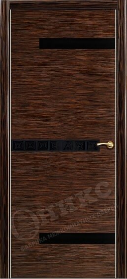 Дверь Оникс коллекция модерн модель Силуэт 3 Цвет:Эбен Остекление:Черное стекло