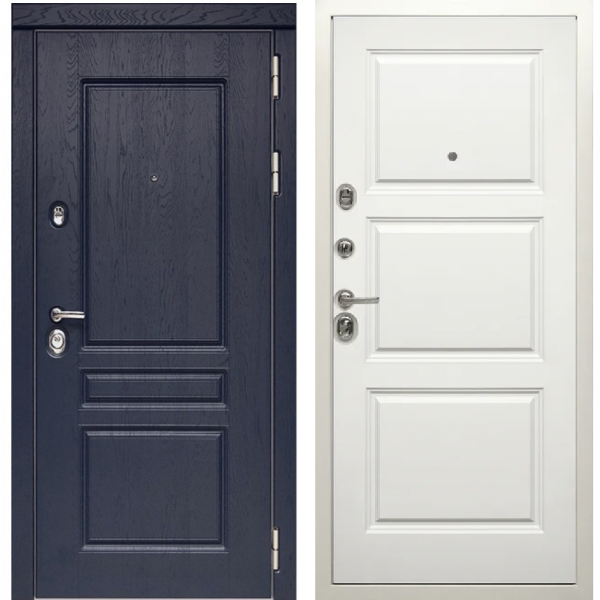 Двери Сударь производства г. Йошкар-Ола Входная металлическая дверь Дива МД-45 Роял вуд синий/Белый рисунок М9